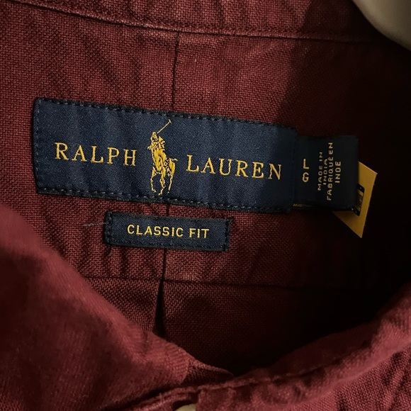 Ralph Lauren Large Classic Fit Oxford button down. Maroon / Red. - Picture 2 of 2